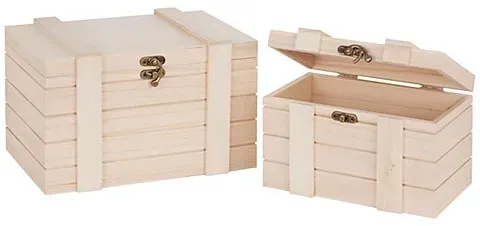Truhen aus Holz, 25 x 16,5 x 16 cm und 20 x 12,5 x 13 cm, 2 Stück