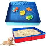 2 Stück Hundepool Faltbar,Faltbarer Haustierpool Schwimmbecken 50x50x10cm