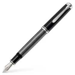 Pelikan Souverän M805 Stresemann Kolbenfüller schwarz/anthrazit/silber M (mittel)