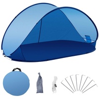 Duhome Strandmuschel, Strandmuschel Pop Up Strandzelt Wetter- und Sichtschutz Polyester Zelt blau