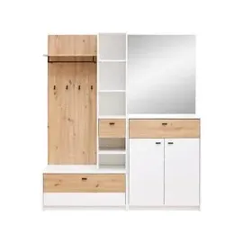 Garderobe Venlo 173 x 195 x 38 cm Weiß, Eiche