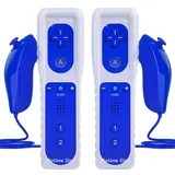 TechKen Controller für Wii mit Motion Plus und Wii Nunchuck Controller Wii Fernbedienung Nunchuk Kontroller Wii Vernbedinung Remote Plus Controller Ersatz für Wii/WiiU (Dark Blue)