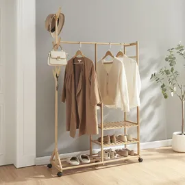 [en.casa] Ikaalinen Garderobenständer 100 x 38 x 176 cm beige