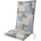 Doppler / Hochlehner Elegant/Gartenstuhlauflage/Hochlehner/Blau Kreis/ca. 119 x 48 x 6 cm