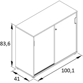MÖBELPARTNER Schiebetürenschrank Emmik, 702043 weiß, weiß-eiche 1 Fachboden 100,1 x 41,0 x 83,6 cm