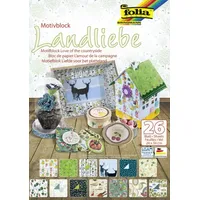 Folia Motivblock Landliebe Designpapier 24 x 34 cm 26 Blatt 13 x Motivkarton 270 g/qm 13 x Motivpapier 80 g/qm