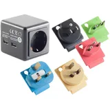 S-Conn Reisestecker mit 2x USB