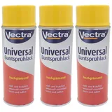 BURI Vollton- und Abtönfarbe 3x Vectra® Universal Sprühlack rapsgelb glänzend Lackspray 400ml Farbs gelb