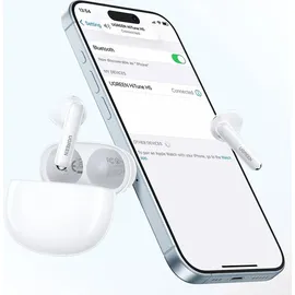 UGREEN HiTune H5-Kopfhrer, kabellos, Bluetooth 5.3, Semi-In-Ear-Kopfhrer, 4 Mikrofone, Geruschunterdrckung, 26 Stunden Spielzeit, schnelles Auflade... - Weiß
