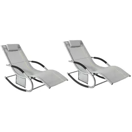 SoBuy Swingliege in Hellgrau - 150 x 63 x 87 cm