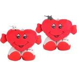 BEMIRO Dekokissen Plüsch Herz 21 x 21 cm Rot