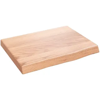 vidaXL Waschtischplatte, Multifunktional Arbeitsplatte mit Naturkante, Waschtischkonsole Tischplatte für Badezimmer, Holzplatte Platte, Hellbraun 40x30x(2-4) cm Massivholz Behandelt