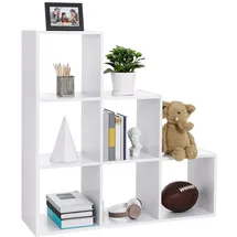 VASAGLE Bücherregal 6 Würfel 60 x 30 x 120 cm Weiß
