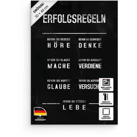 Hustling Sharks Hustling Sharks® Motivationsbilder als XXL Wandbild Erfolgsregeln - Hochformat (Leinwandbild, 30 x 40 cm), Bilder Büro, Erfolg Bild, Bilder Spruch, Wanddeko Büro, Bilder Motivation