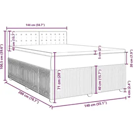 vidaXL Boxspringbett mit Matratze Dunkelgrau 140x200 cm Stoff