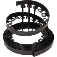 Lineborder Flexible Rasenkante Aus Kunststoff, 30 Erdanker, Länge 10 M, Höhe 4 Cm, Schwarz