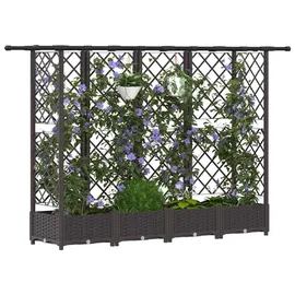 vidaXL Hochbeet mit Rankgitter und Dach 202,5 x 40 x 123 cm Braun