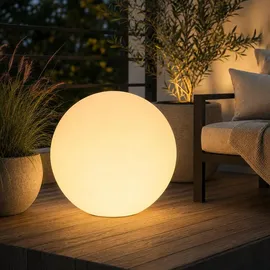 satisfire Kugelleuchte Kunststoff 50 cm E27 Fassung 1x LED warmweiß weiß