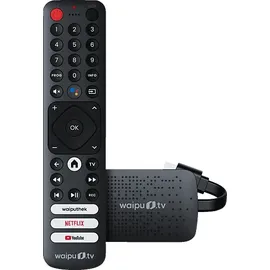 WAIPU.TV 4K Stick + Fernbedienung Streaming Stick, Schwarz