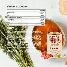 metzger-meyer Fertiggericht Soljanka mit Fleischwurst 1,16 kg