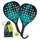 #DoYourFitness #DoYourSports Padel Schläger Starterset, | zwei Padelschläger Ball und Netz - Schwarz