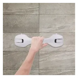 Relaxdays Haltegriff Premium mit Saugnapf bis 70 kg grau/weiß