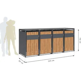 Westmann Mülltonnenbox Varius 4 265 x 116 cm grau