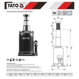 Yato Wagenheber Metall schwarz 10 t