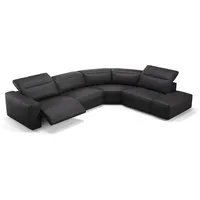 Sofanella Wohnlandschaft Leder LENOLA, Wohnlandschaft, Ecksofa, Sofalandschaft, XXL Sofa, Leder Sofas schwarz 332 cm x 72 cm x 109 cm
