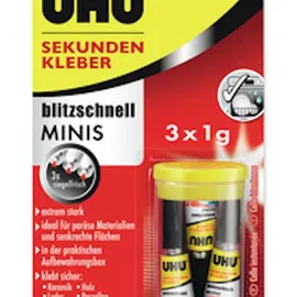 UHU Sekundenkleber Minis Gel 3x 1 g