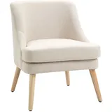 Homcom Gepolsterte, Creme, Kunststoff, 69x79.5x63 cm, Wohnzimmer, Sessel, Polstersessel