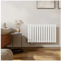 EMKE Flachheizkörper 630 x 1000 mm 730 W weiß Mittelventil