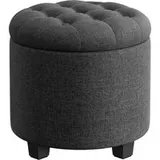 Songmics Sitzhocker rund MDF 45 x 44,5 x 45 cm Grau