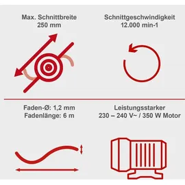 SCHEPPACH EGT350 Elektro Rasentrimmer Trimmer Freischneider 350W 25cm Schnitt