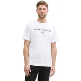 Tom Tailor Herren T-Shirt PRINT- Regular Fit Regular Fit 1045773-20000-Weiß M