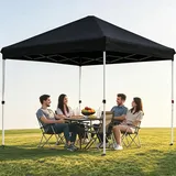 Fijinhom Pavillon 3x3 Wasserdicht Stabil Winterfest, Faltpavillon 3x3 Höhenverstellbar, Pop Up Pavillon UV Schutz 50+,Partyzelt Gartenpavillon Für Outdoor, Schwarz