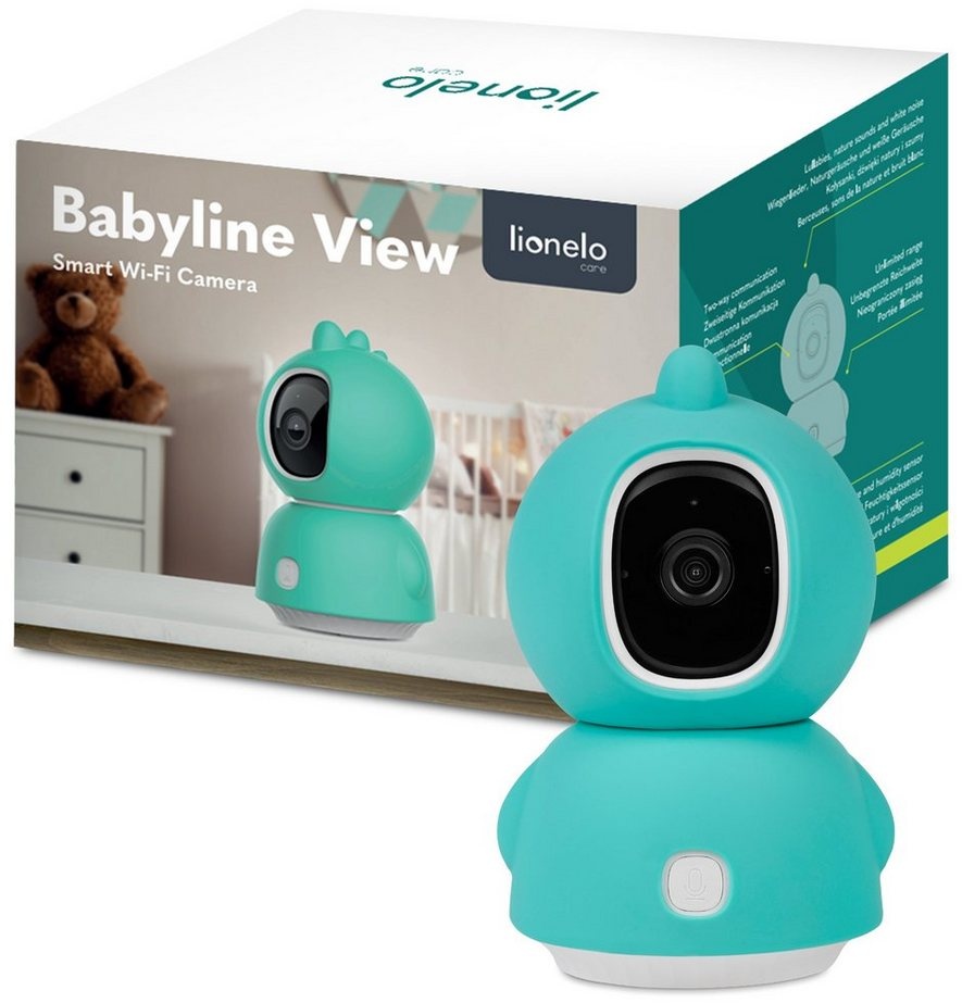 lionelo Video-Babyphone BABYLINE VIEW, Set, Set, Drehbare Kamera mit Smartphone-Ansicht/Bewegungserkennung weiß