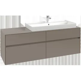 Villeroy & Boch Collaro Waschtischunterschrank C030B0VL 160x54,8x50cm, Waschtisch rechts, LED-Beleuchtung 12W, Volcano black