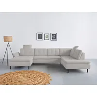 Wohnlandschaft INOSIGN "Birkholm U-Form", silber, B:347cm H:83cm T:226cm, 98% Polyester 2% Polyamid, Sofas, Wohnlandschaft, Armlehnverstellung, auch in Easy Clean Bezug - mit Wasser zu reinigen