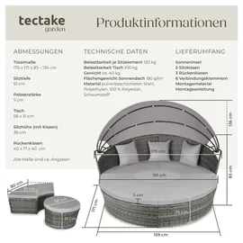 Tectake Santorin Sonneninsel grau