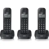 Cordless Dreifach BRONDI GALA Trio Blackdect 20 Speicher Wecker 5 Sound Schwarz