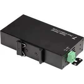 Logilink UA0444 USB-Hub 7 Port USB-A USB 3.0 5 GBit/s für industrielle Anwendungen, Metallgehäuse, zur Wandmontage Schwarz UA0444
