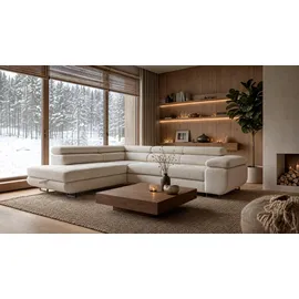 storez24 Eckcouch Textil 3-Sitzer Beige