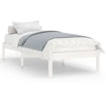 vidaXL Massivholzbett 100 x 200 cm Weiß