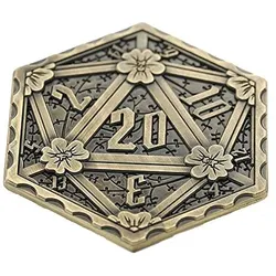 D20 Coin - Messingfarben