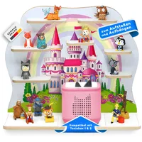 stadtecken Holzregal passend für Toniebox 2 I Geeignet für ca. 50 Tonies I Perfekte Aufbewahrung im Kinderzimmer I Regal zum Aufstellen oder Aufhängen (Märchenschloss, Groß)