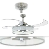 BEACON Corbelle 122 cm Deckenventilator chrom/transparent