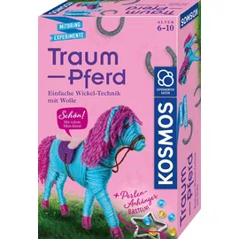 Kosmos 658205 Traum-Pferd, mit einfacher Wickel-Technik wird aus Wolle ein Pferd, Perlen-Anhänger selber basteln, Bastelset für Kinder, Mädchen ab 6 Jahren