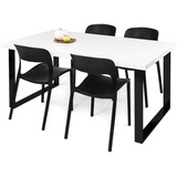 freiraum Esstisch >9194-11.05< in Weiß hochglanz, MDF - 180x75x90cm (BxHxT)