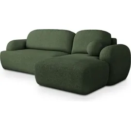 masseno Eckcouch Polyester mit Schlaffunktion L-Form 3-Sitzer Grün